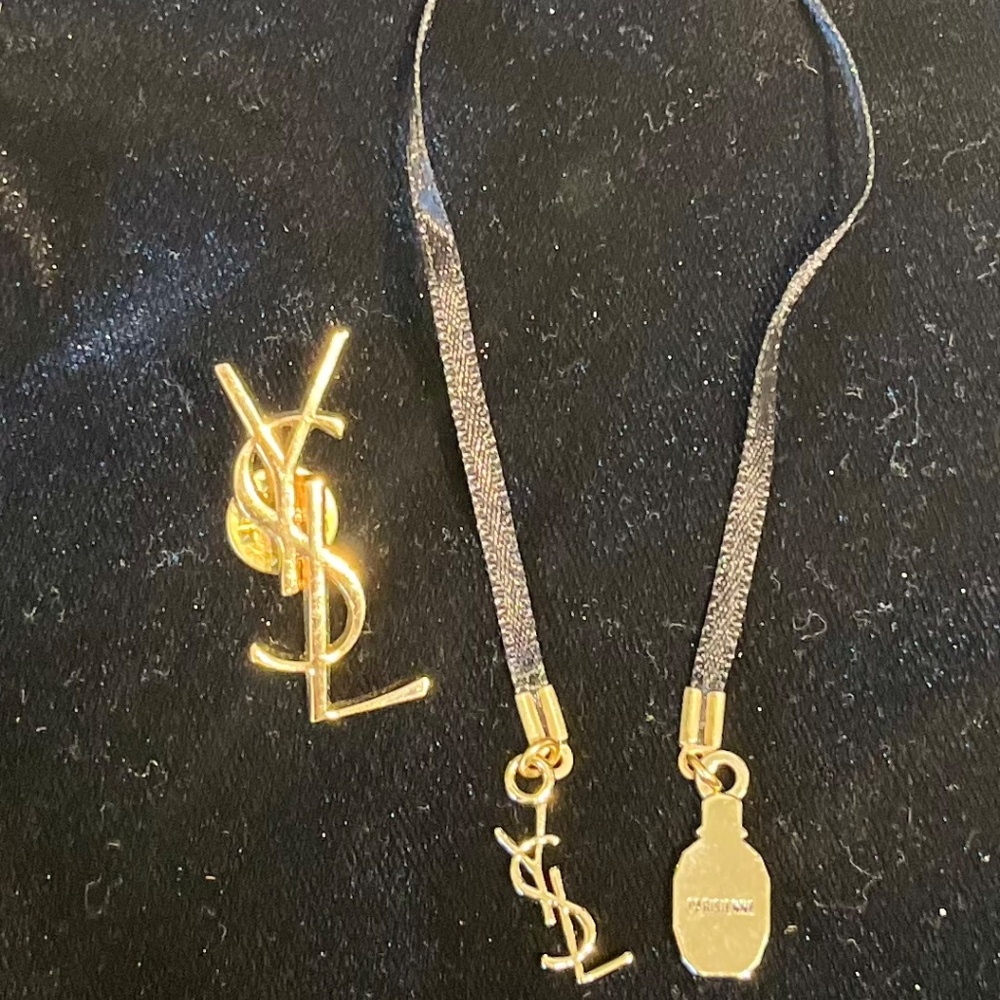 Yves Saint Laurent Cassandre Brooch Pin ( bonus fragrance charm)